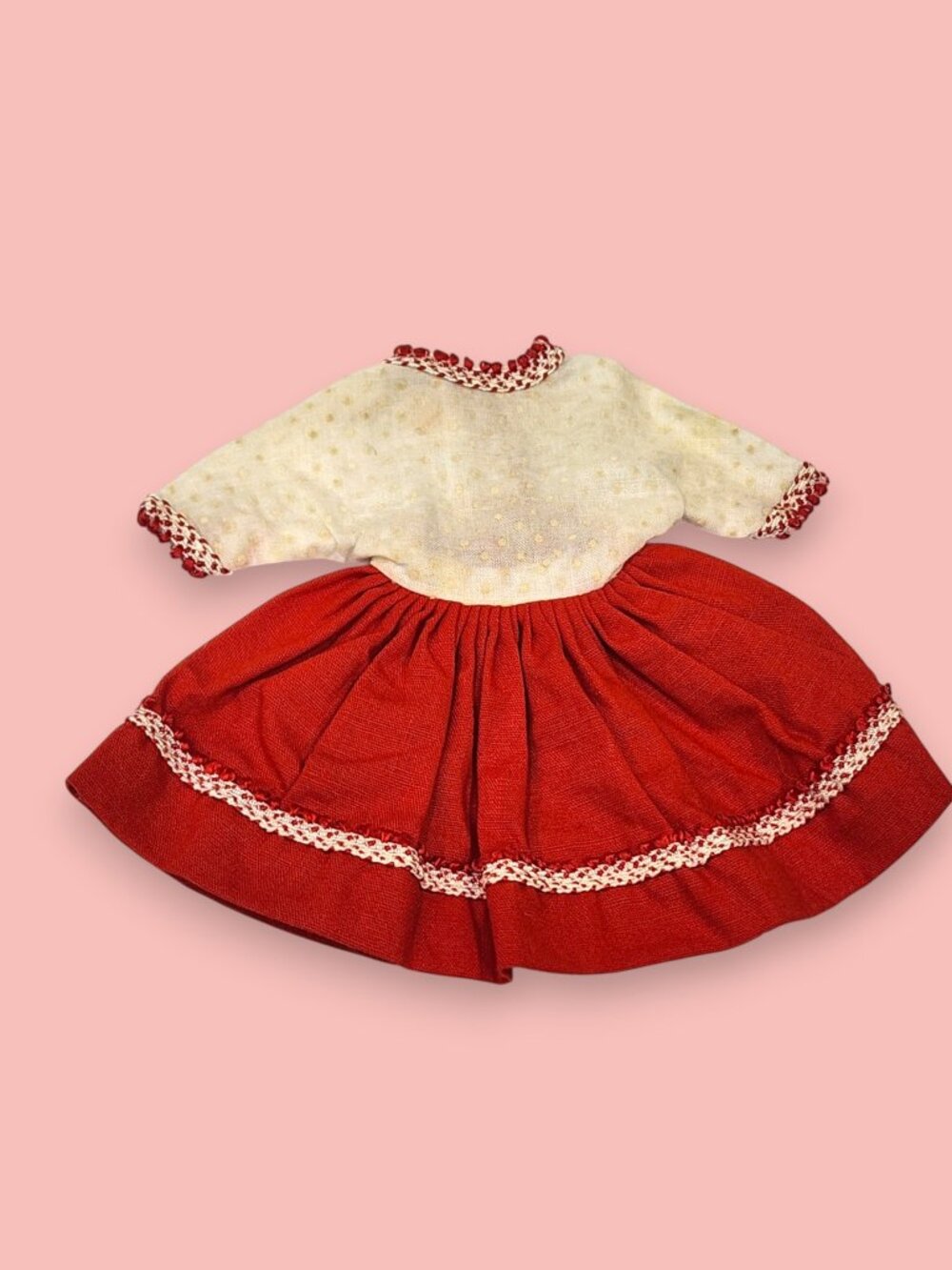 1960's Vintage Barbie Clone Red & White Flare Dress